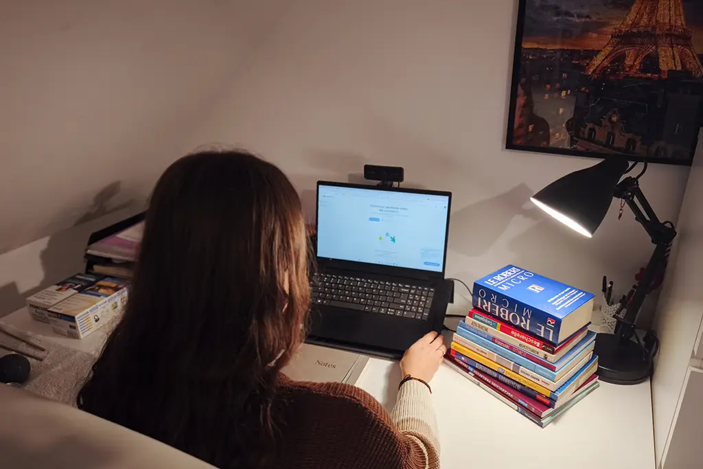 Korepetycje z francuskiego online - lektorka w trakcie prowadzonych zajęć
